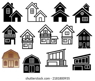 Conjunto de símbolos de la ilustración del vector de la casa