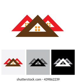 House ( home ) vector logo icon ( sign) for real-estate industry. The illustration is also a icon for buying & selling property, residential accommodations, offices, etc