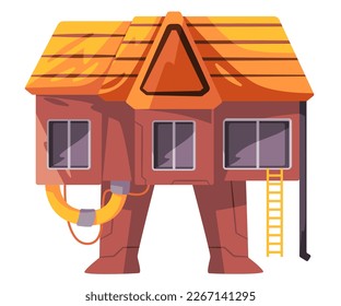 House home walking steam punk mechanical machinery detailed  retro fantasy technology