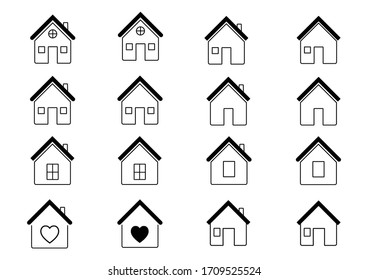 House or hotel icon set.for web sites and user interface