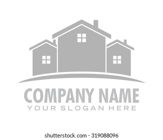 house housing home residence residential gray silhouette logo image icon