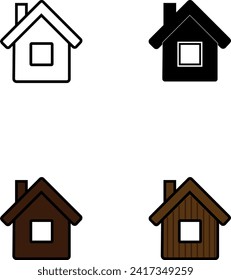 house hut building icon items