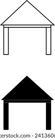 house hut city site construction tent icon