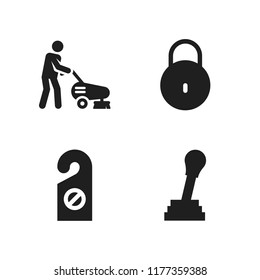 house icon. 4 house vector icons set. shift, doorknob and lock icons for web and design about house theme