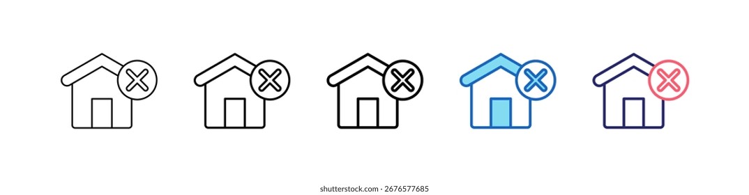 House Icon in 5 verschiedenen Stilen Set Sammlung.