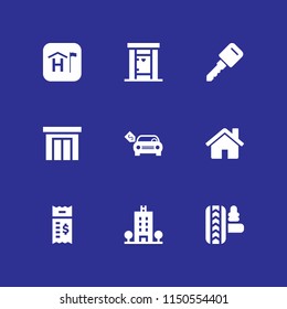 house icon. 9 house set with key, home, rent and hotel vector icons for web and mobile app