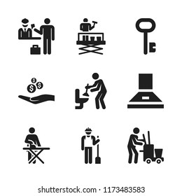 house icon. 9 house vector icons set. control, alms and ironing icons for web and design about house theme
