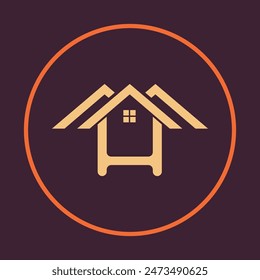 Icono de la casa abstracto hermoso fondo marrón diseño de Ilustración vectorial