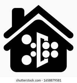 House icon and background transforms. Filter icon in the house. Vector icon.