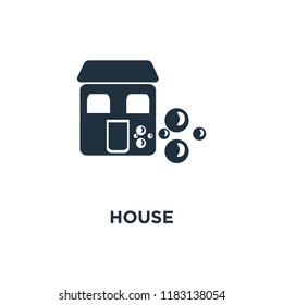 House icon. Black filled vector illustration. House symbol on white background. Can be used in web and mobile.