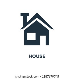 House icon. Black filled vector illustration. House symbol on white background. Can be used in web and mobile.