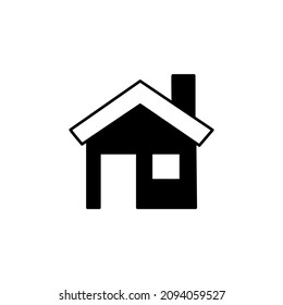 house Icon in black flat glyph, filled style isolated on white background