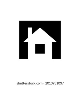 House icon. Black silhouette. Front view. Vector simple flat graphic illustration. The isolated object on a white background. Isolate.