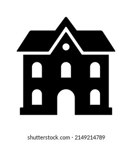House icon. Black silhouette. Front view. Vector simple flat graphic illustration. Isolated object on a white background. Isolate.