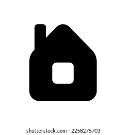House icon. Black silhouette. Front view. Vector simple flat graphic illustration. Isolated object on a white background. Isolate.