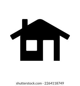 House icon. Black silhouette. Front view. Vector simple flat graphic illustration. Isolated object on a white background. Isolate.