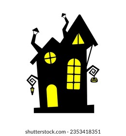 House icon. Black silhouette. Front view. Vector simple flat graphic illustration. Isolated object on a white background. Isolate.