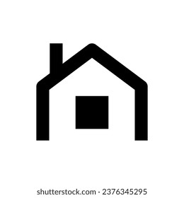 House icon. Black silhouette. Front view. Vector simple flat graphic illustration. Isolated object on a white background. Isolate.