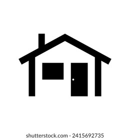 House icon. Black silhouette. Front view. Vector simple flat graphic illustration. Isolated object on a white background. Isolate.