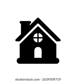 House icon. Black vector illustration.