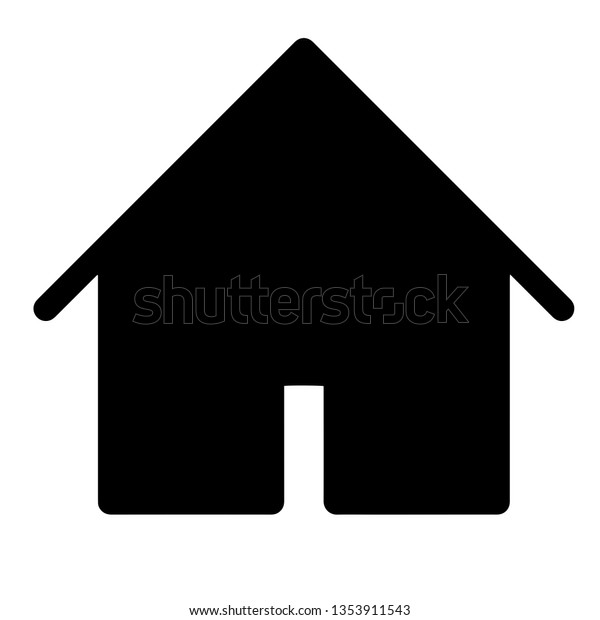 House Icon Black White White Background Stock Vector (Royalty Free ...