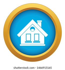 House icon blue vector isolated on white background for any design