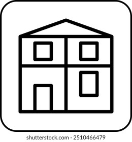 house icon border black illustration