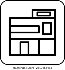 house icon border black illustration
