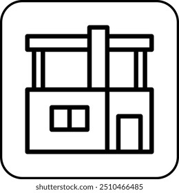 house icon border black illustration
