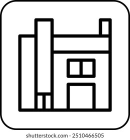 house icon border black illustration