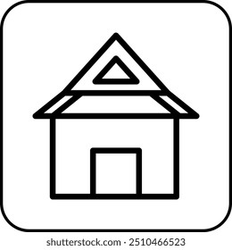 house icon border black illustration