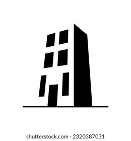 House icon. Building. Black silhouette. Front side view. Vector simple flat graphic illustration. Isolated object on a white background. Isolate.