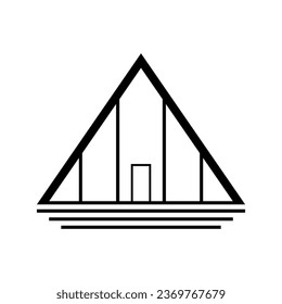 Icono de la casa. Construcción, estructura. Silueta negra. Vista frontal. Ilustración gráfica plana vectorial simple. Objeto aislado sobre un fondo blanco. Aislar.