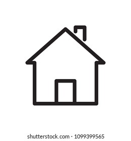 House icon, buildings icon. Outline bold, thick line style, 4px strokes rounder edges. Vector illustration