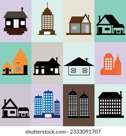 house icon bundle design in illustrator. icon bundle illustrator
