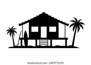 House icon. Bungalow. Building, structure, architecture. Black silhouette. Front view. Vector simple flat graphic illustration. Isolated object on a white background. Isolate.