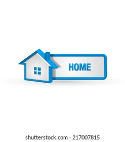 House icon and button on white background