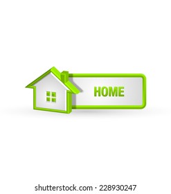 House icon and button on white background