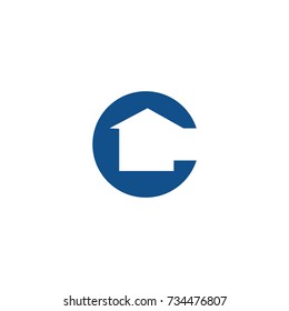 House Icon with C Letter Logo Vector