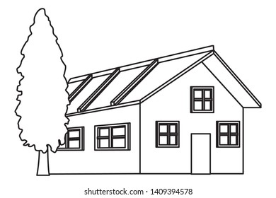 house icon cartoon isolated black and white vector illustration graphic design