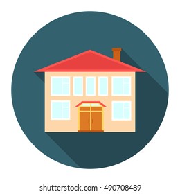 House icon cartoon. Single building icon from the big city infrastructure set.