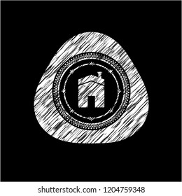 house icon with chalkboard texture