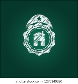house icon with chalkboard texture
