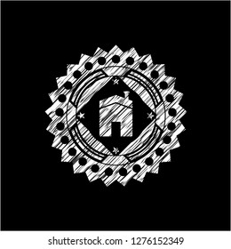 house icon with chalkboard texture