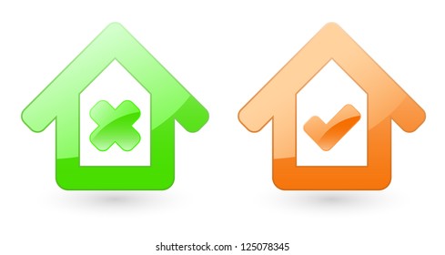 icono de casa con casilla de verificación