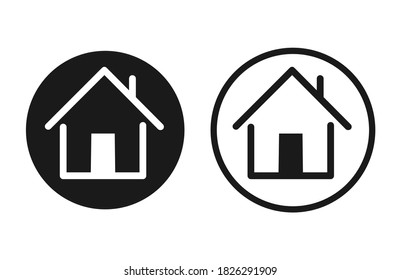 House Icon in circle . Vector illustration