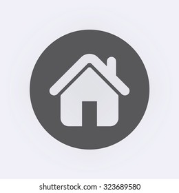 House Icon in circle . Vector illustration