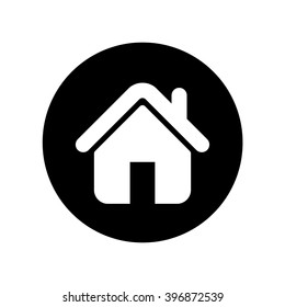 House Icon in circle . Vector illustration