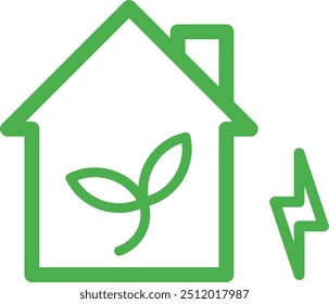 house icon with clean energy