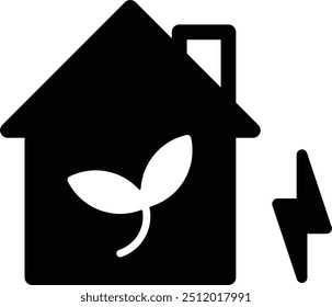 house icon with clean energy